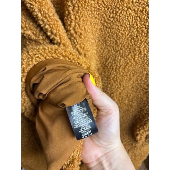Sanctuary Teddy Bear Jacket Coat Carmel Brown Women's Size M New - Picture 5 of 5
